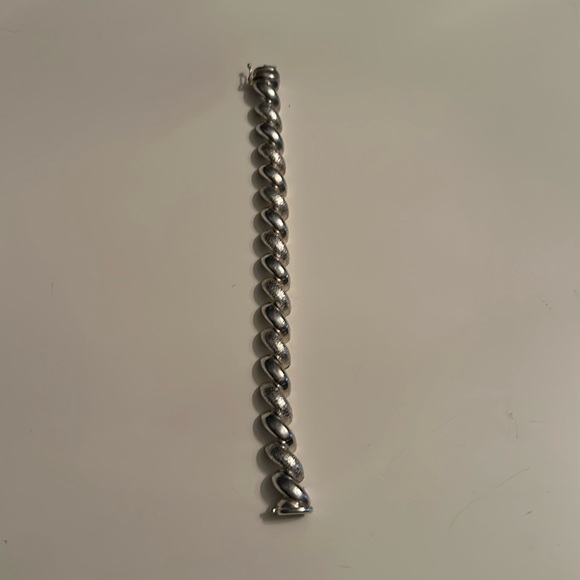 Vintage Italian Domed link Sterling silver Bracelet San Marco Link - Picture 1 of 4
